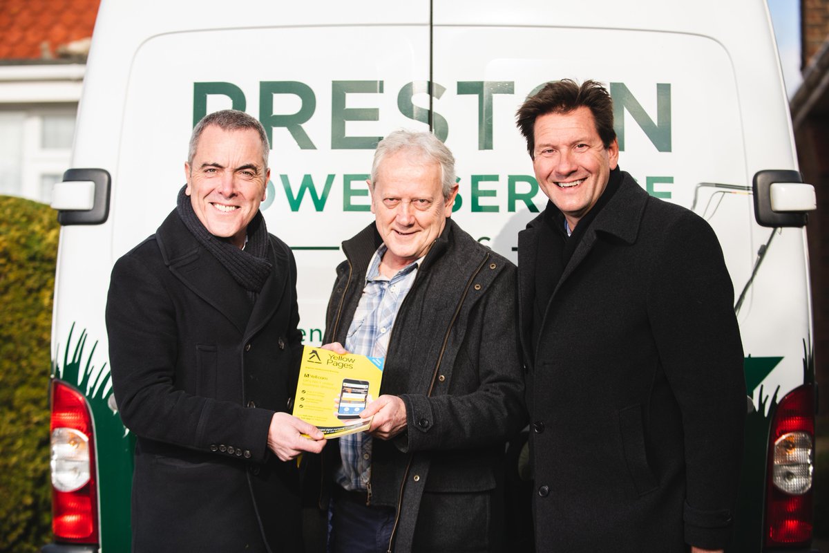 Yell Business (@yellbusiness) on Twitter photo James Nesbitt, star of our classic TV ads delivered final copies of Yellow Pages in Brighton on Friday with Yell CEO <a href="/richardhanscott/">Richard Hanscott</a>, and met 2 businesses who've advertised with us since 1966 - J Wagstaff Funeral Directors & Preston Mower Service ๐ business.yell.com James Nesbitt, star of our classic TV ads delivered final copies of Yellow Pages in Brighton on Friday with Yell CEO <a href="/richardhanscott/">Richard Hanscott</a>, and met 2 businesses who've advertised with us since 1966 - J Wagstaff Funeral Directors & Preston Mower Service ๐ business.yell.com