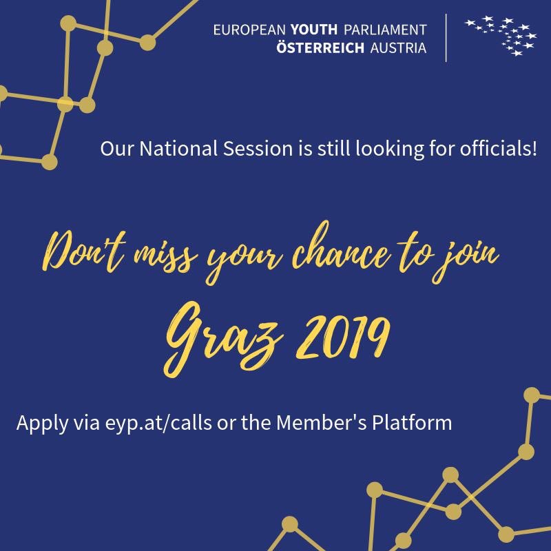 Don't miss your chance to join Graz 2019 as a Chairperson, Editorial Assistant, Media Team Member or Jury Member! The Call is still open until the 27th of January giving you a full week to write an application. You can apply via eyp.at/calls or the Member's Platform