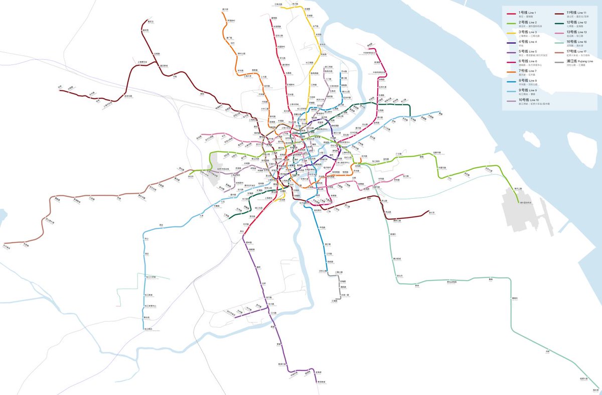 Geographically accurate map of the Shanghai Metro, the... dlvr.it/Qx6GMN