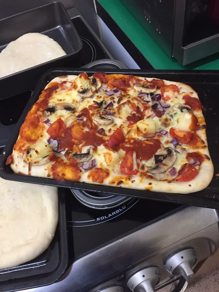 Another Sunday, another cooking session. Handmade pizzas created and made with care by our patients. Save some for me!! #recovery #mentalhealth #meaningfulactivity