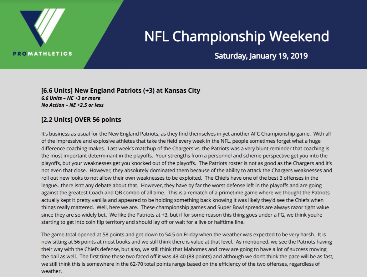Our big play of today's Championship games ended up pretty nicely! #EverythingWeGot took care of us even though we have profited going against them as faves quite a bit this year. What a couple of games today, lot of ups and downs, but that's football #NEvsKC #LARvsNO #SuperBowl