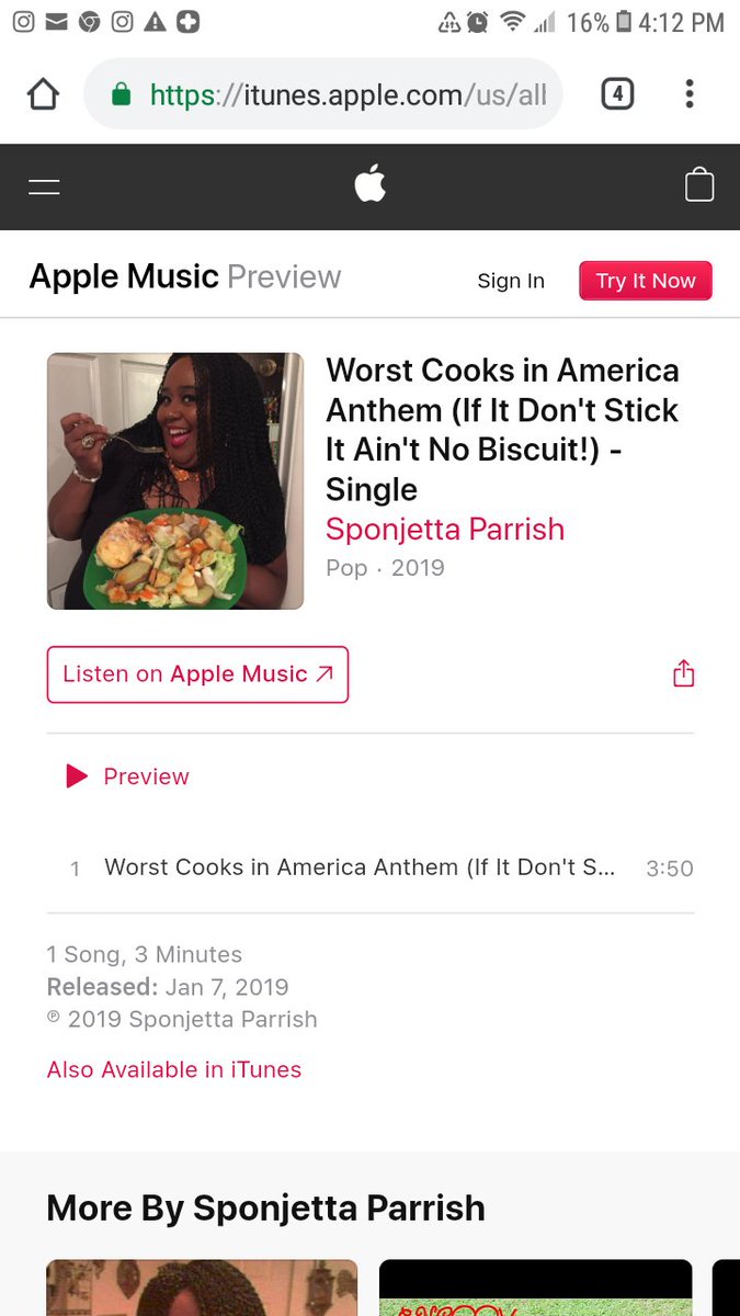 Sponjetta's tweet photo. #singer #songwriter #new #music #WorstCooks #worstcooksinamerica #anthem if it don't stick it ain't no #biscuit #Sponjetta #original #hit #songs https://t.co/9OFJKzyUcS