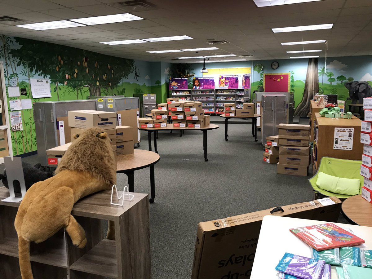 CrazyBookLadies's tweet photo. In just a little over 3 hours, our Media Center went from utter chaos to a fairly organized event! Our students are always amazed at the metamorphosis 🐛🦋! #PESRoad2Success #StompChompRead @PoincianaCCPS @Scholastic https://t.co/QEI0wscn5d