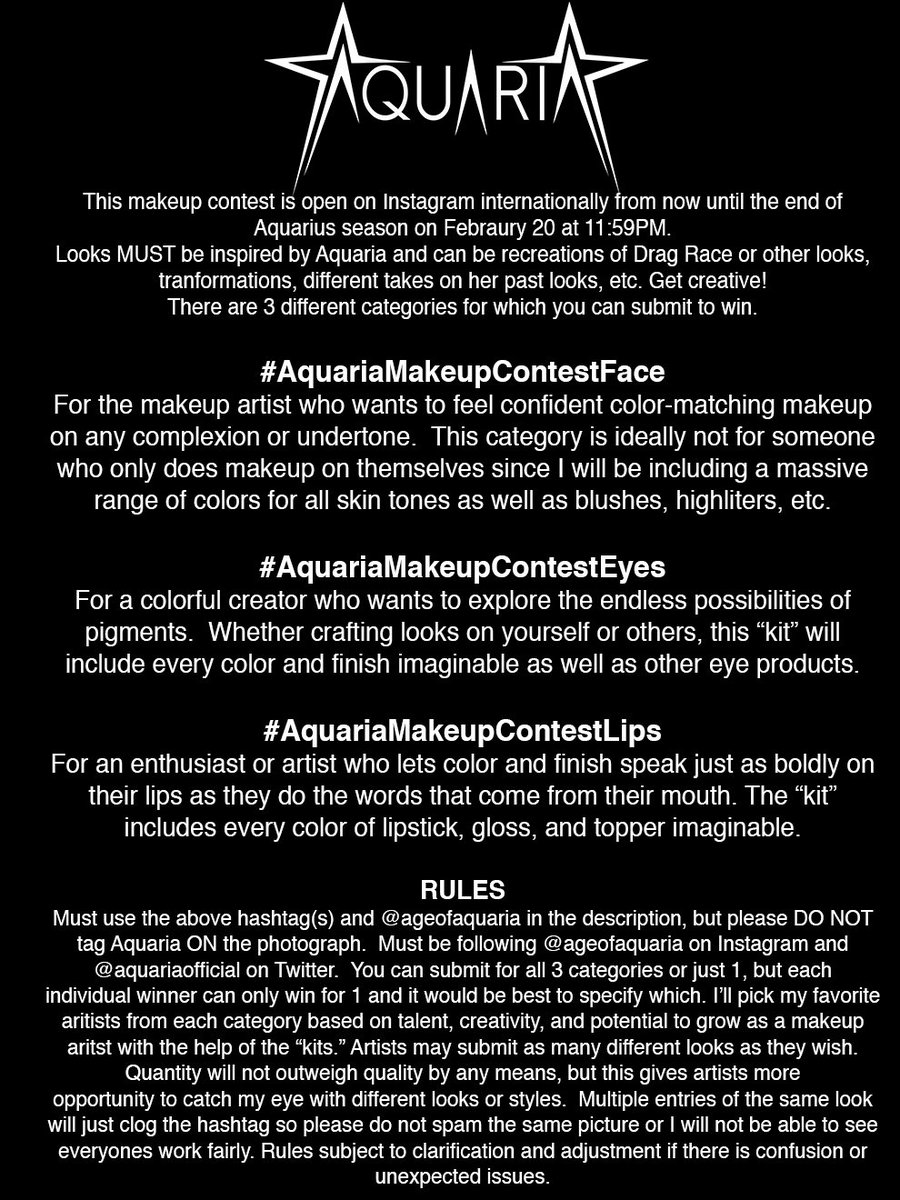 aquariaofficial's tweet image. official Aquaria Makeup Contest rules are here 💋