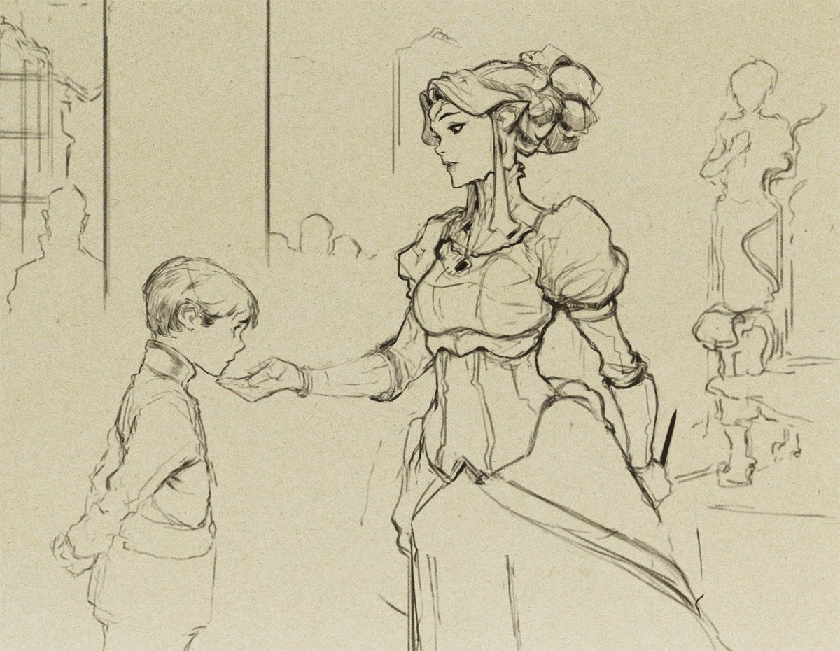 -Look at me, small human.
"Cederic and the Elf Queen."
#Sketch 