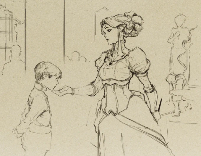 -Look at me, small human.
"Cederic and the Elf Queen."
#Sketch 