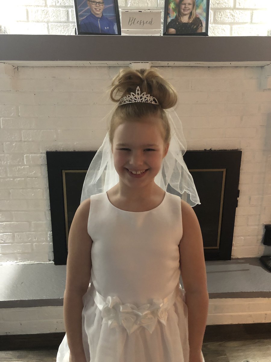 BernLaukaitis's tweet photo. Someone found her Communion Dress yesterday❤️🙏🏻 She feels like a princess... a very holy princess😂 So of course, we played dress up👍 #LoveHer #SheIsSoExcited https://t.co/X1ZALRHa7O