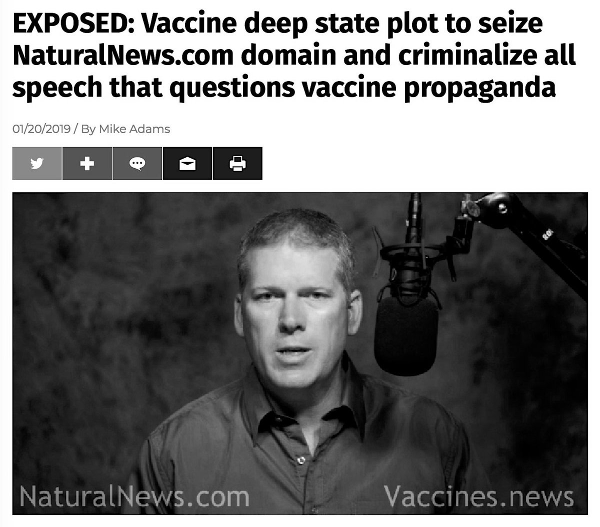 'The Abortion Industry Generates The Dead Baby Tissue Mass That's Used By The Vaccine Industry To Grow The Vaccine Mass.'22 Min. Talk By Mike Adams. Some Parts Of This Is Very Graphic, Might Make You Feel Sick.January 20,2019 http://www.cdc.news/2019-01-20-vaccine-deep-state-plots-to-seize-naturalnews-criminalize-speech.html #QAnon  #Vaccine  @potus