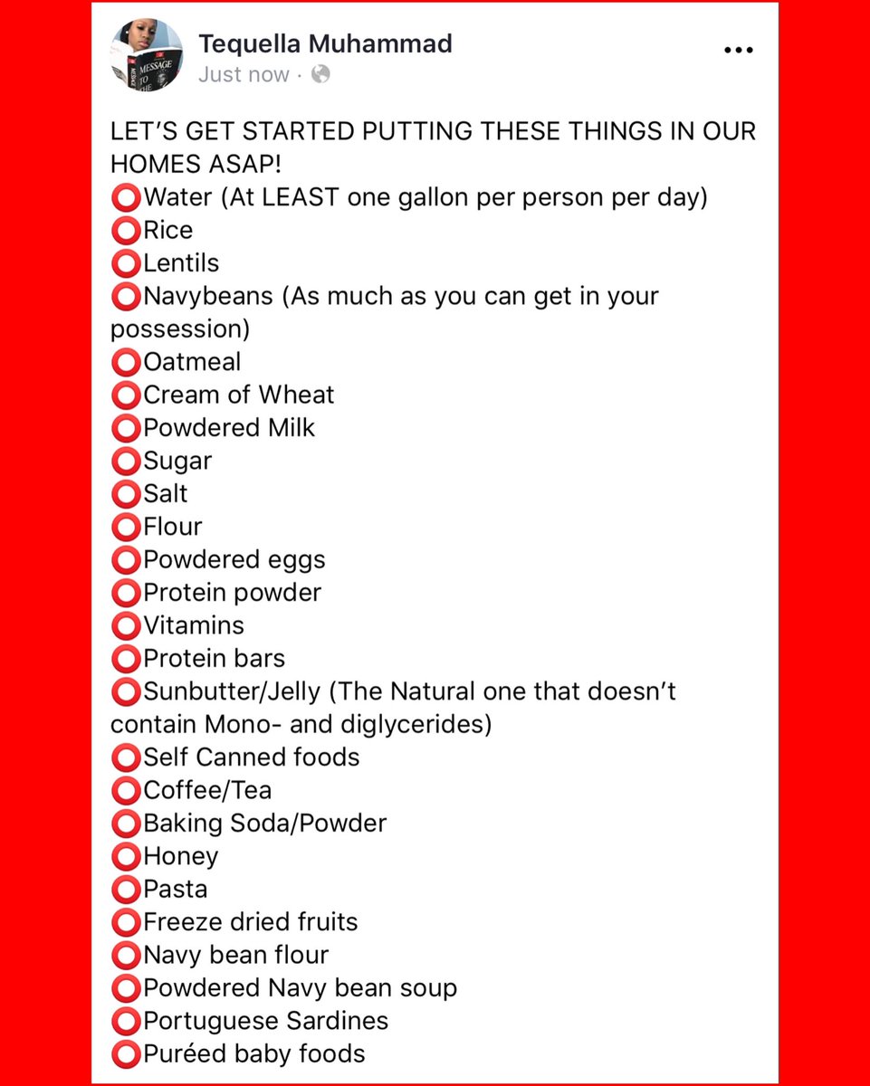 DivinebyNature1's tweet image. Food List #DisasterPreparedness #survivalist #Survivalkits #Food #Twitterotsava