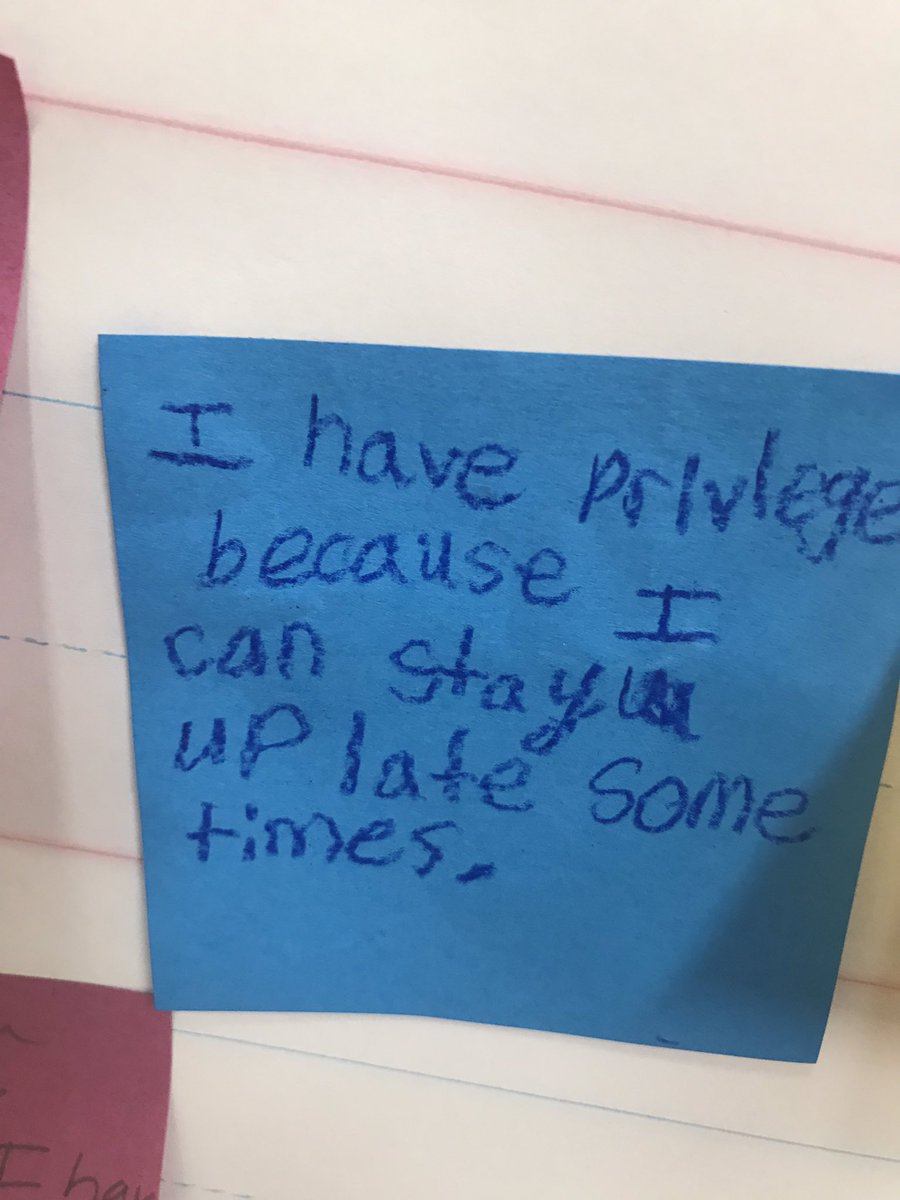 GaryRGrayJr's tweet image. Students are back at it today looking at interpersonal privilege in connection to themselves and people around them. Students had options to answer any 3 questions. Tomorrow we look at intergroup privilege. All content connect to read alouds read in class 👊🏾 #welearning
