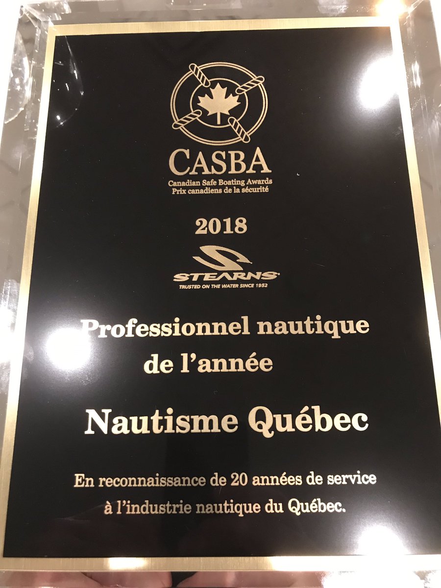 AlainRoy13's tweet photo. Très belle honneur et reconnaissance de notre travail en promotion de la sécurité nautique   Pas mal fier de notre travail et plus particulièrement de notre campagne Suivez la vague. Merci @CSBCCANADA @AMQ_nautismeQc https://t.co/nBWTpk8Gsk