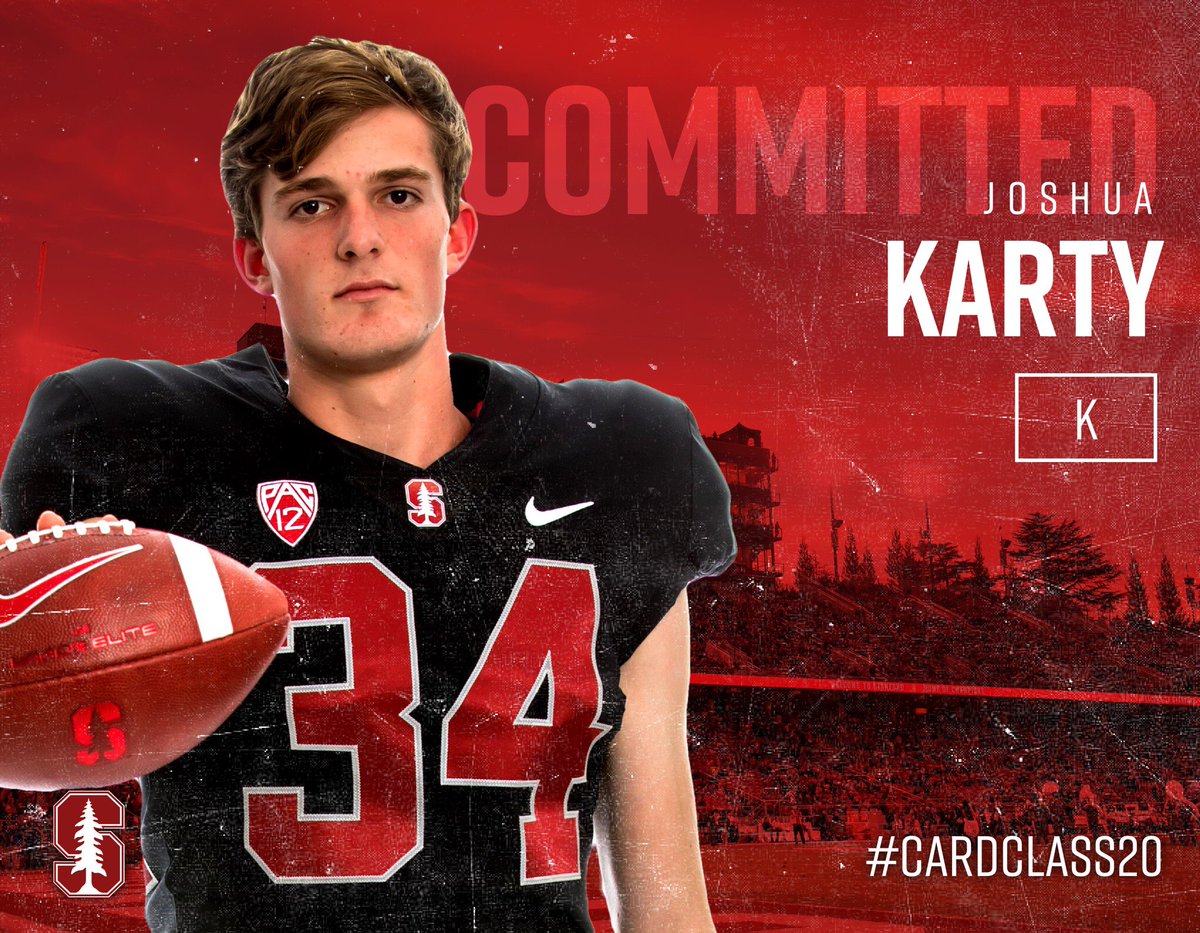 JoshuaKarty's tweet image. Extremely happy to announce my commitment to Stanford University!!! Thank you so much @PeteAlamar @CoachDavidShaw @maeubanks. #Committed #CardClass20 #GoStanford #FearTheTree @StanfordFball 🌲🌲