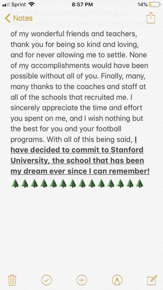 JoshuaKarty's tweet image. Extremely happy to announce my commitment to Stanford University!!! Thank you so much @PeteAlamar @CoachDavidShaw @maeubanks. #Committed #CardClass20 #GoStanford #FearTheTree @StanfordFball 🌲🌲