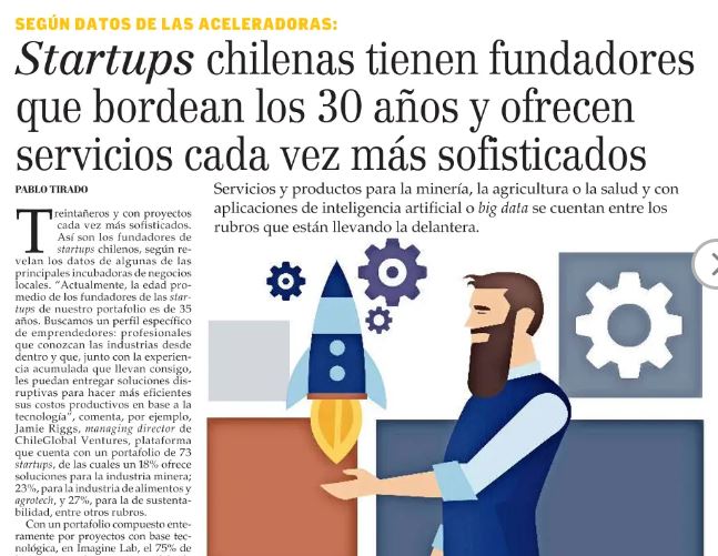¿Cuál es el perfil de los fundadores de #startups?
<a href="/ElMercurio_cl/">elmercurio_cl</a> hizo una nota de esto, para la cual entrevistaron a Javier Cueto, Gerente General de Imagine Lab, y además mencionaron nuestra convocatoria.
Revísala en: goo.gl/acmgfX