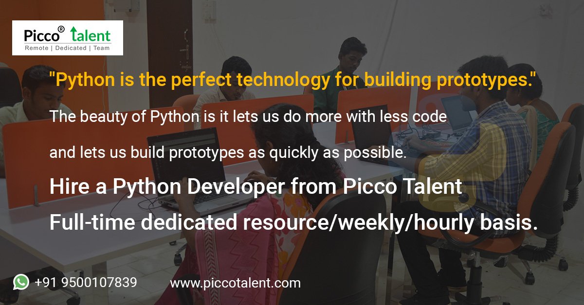 TalentPicco's tweet image. Why hire remote #Python_Developers from Picco Talent?
Get access to wider talent pool
Find resources immediately in niche technologies
Reduce cost on permanent hiring
Reduce infrastructure overhead cost
Achieve higher productivity
Get immediate result
@ piccotalent.com