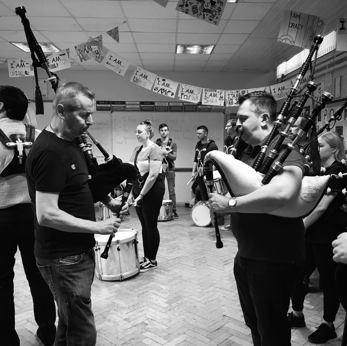 HERE WE GO AGAIN! The band was back at it in full force this weekend in Northern Ireland as we prepare for the 2019 season.  #pipebands #tagteam #dickiepandmatt