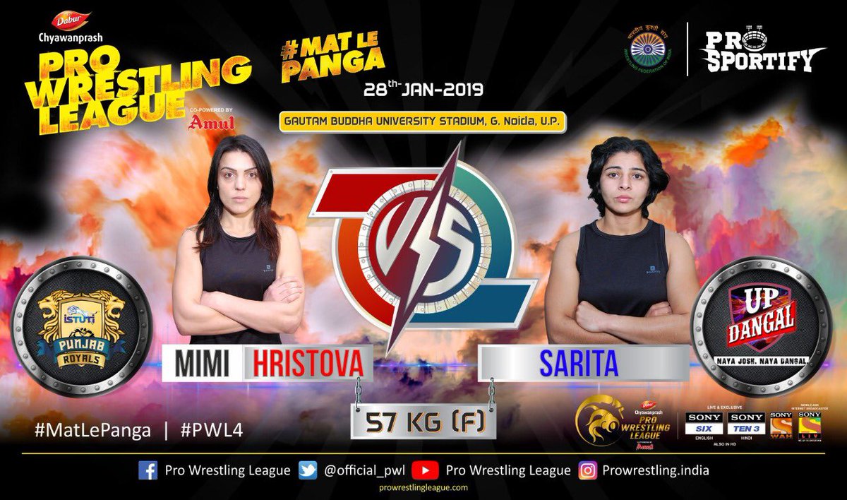 Official_PWL's tweet photo. #PWL4 @punjabroyals17 vs @updangal: Expected bouts of the day @SPN_Action @NewsX @Inkhabar #MatLePanga @wrestling https://t.co/aC5IntUGTM