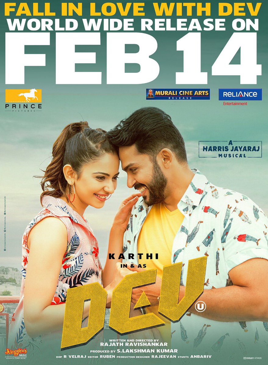 NrMediaGroups's tweet image. #Dev censored with "U" certificate.😊
And is all set to release on Valentine’s Day! 💕

#DEVFromFeb14 @Karthi_Offl @Rakulpreet @Jharrisjayaraj @RajathDir @DevTheMovie @PrincePictures_ @lakku76 @RelianceEnt @TagoreMadhu @TimesMusicSouth @LightHouseMMLLP  
#DevonFeb14