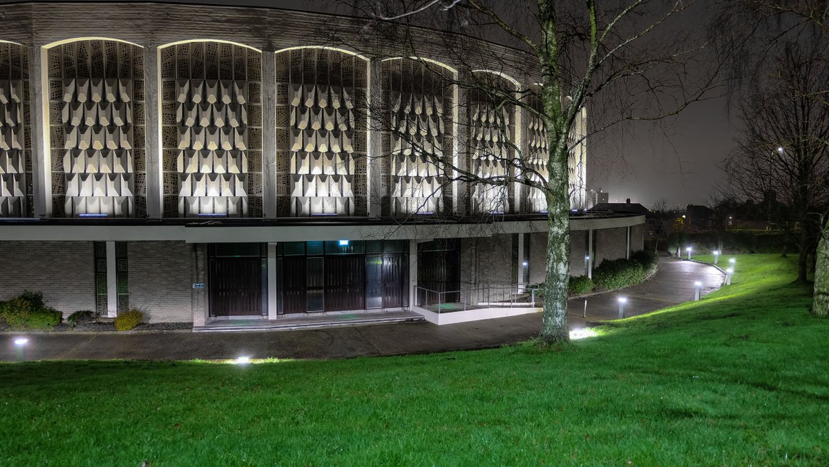 chromalighting's tweet photo. Don't you agree that the facade of St Bernadette's Church, Rosetta, Belfast, looks very impressive at night?

This Iconic 1960's Church has @iGuzzini iWay bollards along the pathway around it. 
Thanks to @isd_consulting and @KFAArchitects for collaboration. https://t.co/hdQDyfLm5K