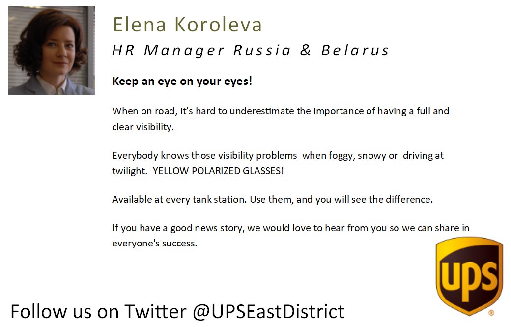 To start the week, Elena Koroleva, HR Manager Russia &amp; Belarus “opens our eyes” to the importance of adequate eyewear.
<a href="/jochenm24/">Jochen Mueller 📯</a> <a href="/jagrant1020/">Jeff Grant</a> <a href="/NataliaSiouta/">Natalia Siouta</a> #TheSafEASTdistrict