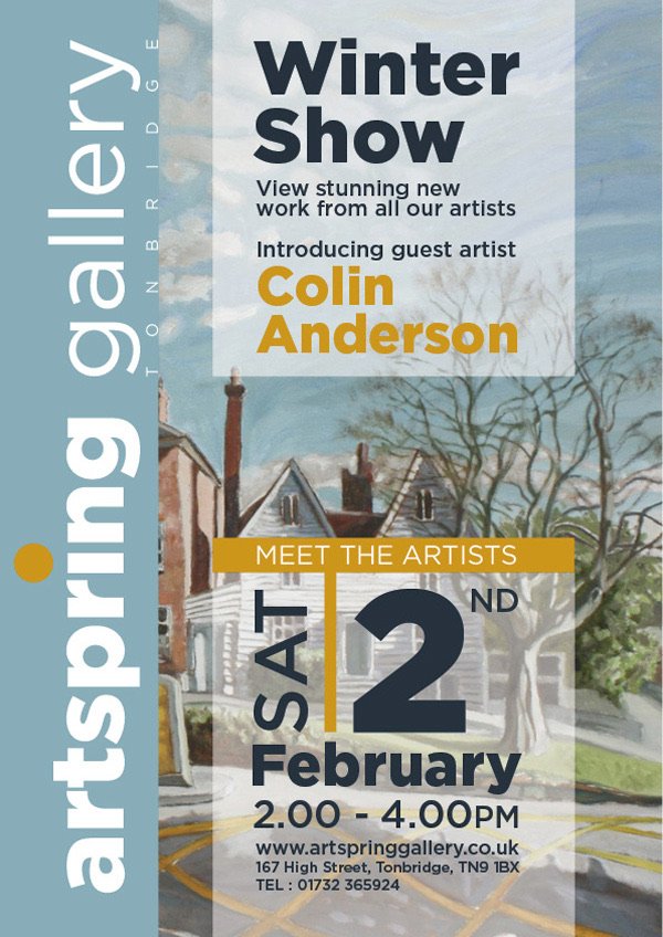 artspringallery's tweet photo. Meet the Artist at our First #Saturday Winter Show on 2nd Feb  @artspringallery #Tonbridge Meet our guest artist Colin Anderson His lovely work will be here during February and March. Enjoy some #fizz while you browse https://t.co/hVGt1w0mwD
