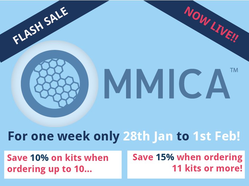 All of our OMMICA™ kits are now on sale only until the 1st of February! Receive a 10% discount on orders placed for up to ten kits and receive 15% off all orders placed for 11 kits or more. For more information or to place an order please contact Duncan@luxassure.com.