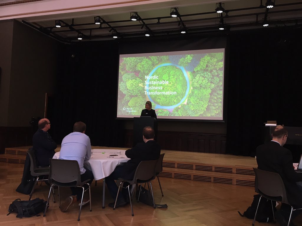 elisbenedikts's tweet photo. @Marthehaugland presenting what role @nordicinno has in the development of the Nordic circular and bioeconomy transformation, at the #eydecluster seminar on Nordic circular material in Oslo this morning. #nceclusters @nordenen https://t.co/QcHYrcpFgA
