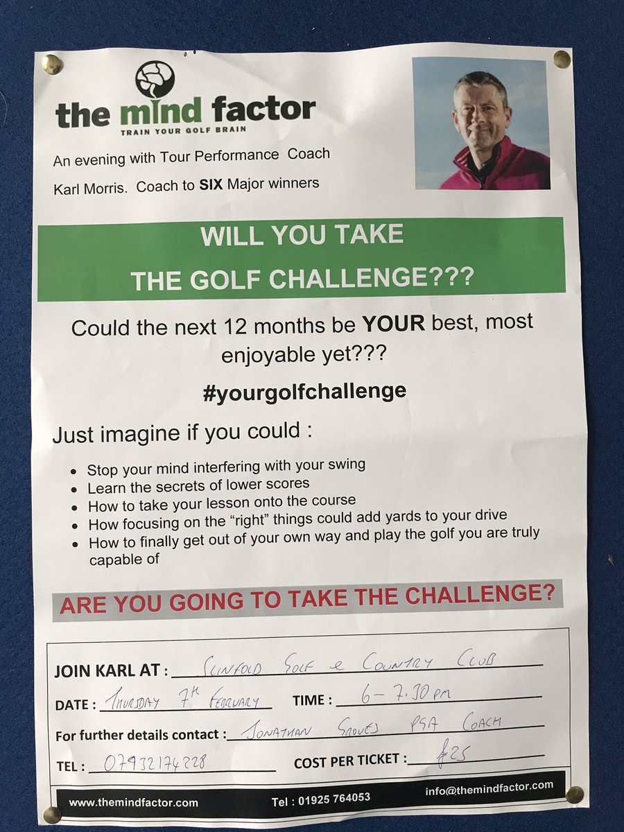 sussexgolfpro's tweet photo. Different approach this year = different results 

Still some tickets left for this exciting presentation on Thursday 7th Feb 6pm #mindfactor #karlmorris https://t.co/pn5fXjBoaE