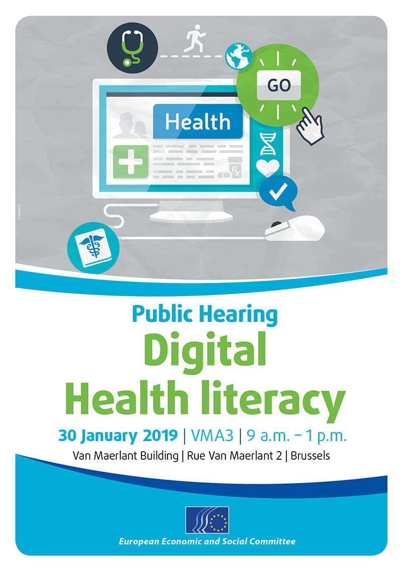 🔜 The EESC is organising a public hearing on #DigitalHealthLiteracy on 30 January to present the results already achieved in this field and to debate with the different stakeholders the role of the different sectors in this area.
         
Info: europa.eu/!GG48fy