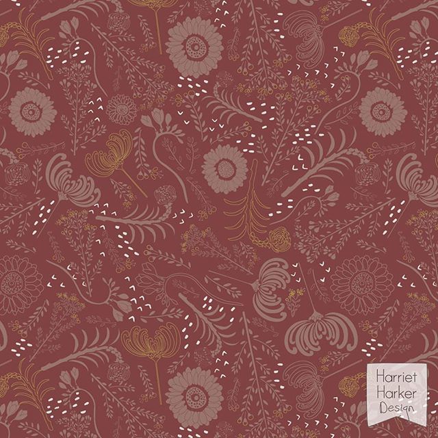 Burgundy colouway of the Arizona Bouquet. Gotta love then earthy tones, I know I do!
.
.
#textiledesign #patterndesigner #patterndesign #patterncollection #botanicalprint #botanicaldaydreams #creativestudio #creativelife2019  #illustrationartist #pattern… bit.ly/2RVYYc8