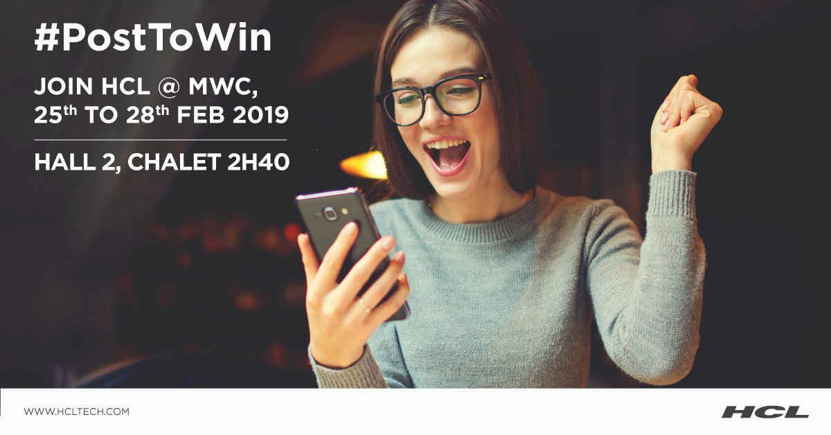 hclers's tweet photo. Stand a chance to win a free pass and exclusive gifts @ MWC 2019! #PostToWin
Contest begins on 31st January: https://t.co/ahObxVxaDs
#MWC19 https://t.co/54KCeHiICG