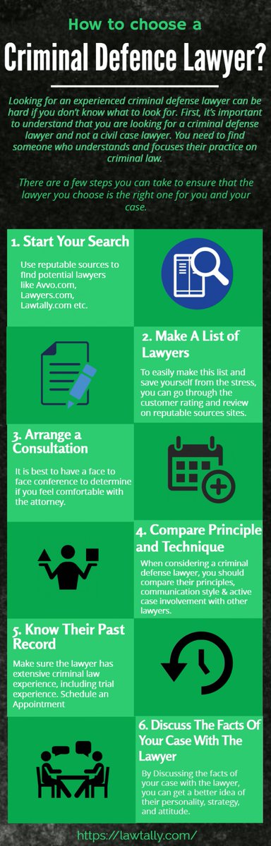 law_tally's tweet photo. How to choose a criminal defense lawyer?
#criminaldefenselawyer #lawtally #Lawyer #criminaldefense #Criminal #law #MondayMotivation #MondayMorning https://t.co/gBR06BSVso