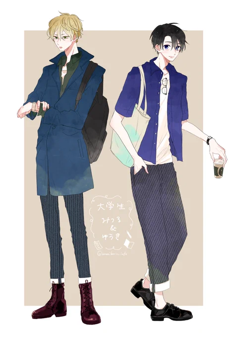 お題箱から「大学生美弦&有紀」です～。線画までかなり前に描き終わってたんですがそこからしばらく手をつけておらず…。リクエストありがとうございました!この感じだと多分美弦は海外の大学ですね… 