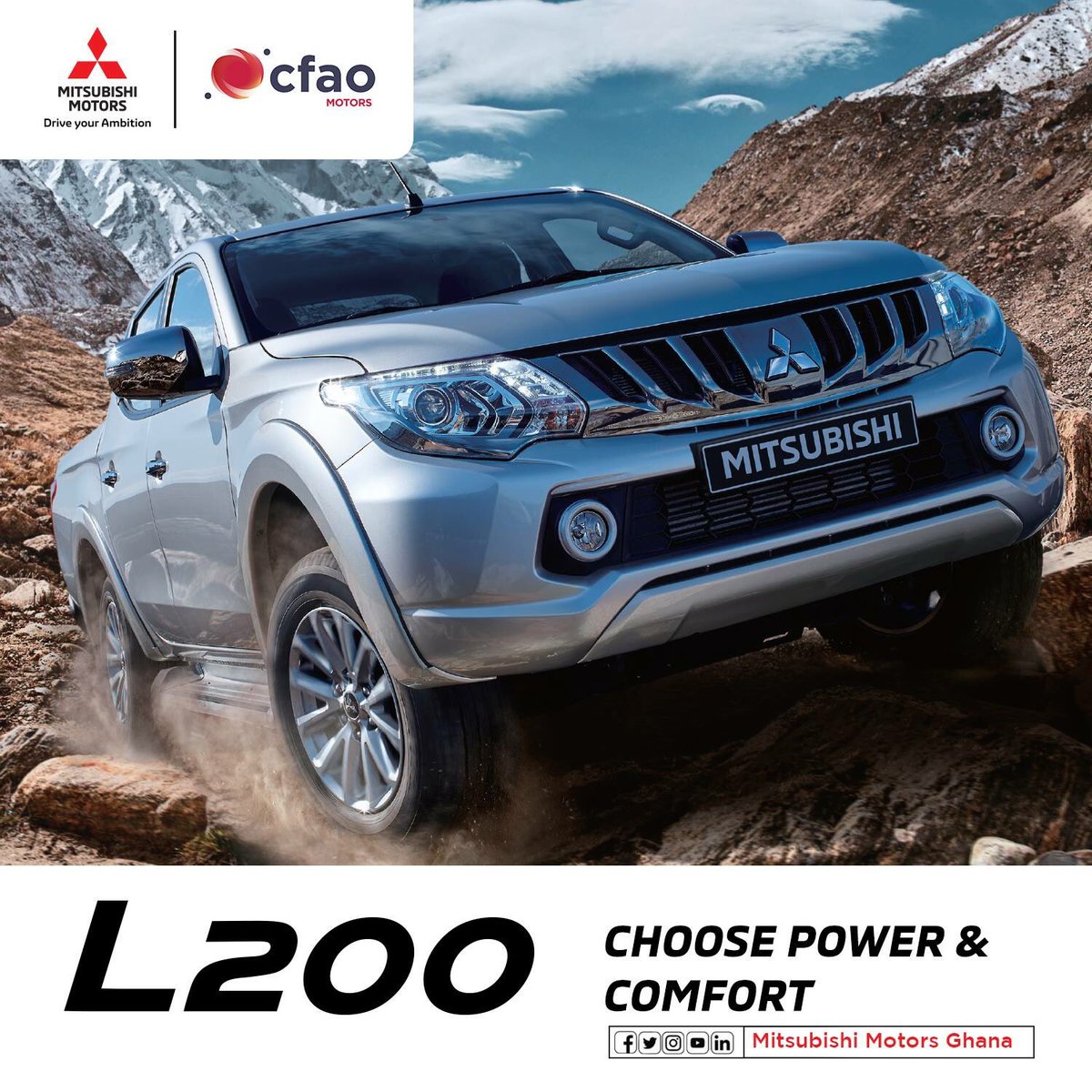 mitsubishigh's tweet photo. The only tool for the job.
Choose L200.

Visit our Airport Showroom or Call 0302 742 100 CFAO Motors, Sole authorized distributor  of Mitsubishi vehicles in Ghana.
Get more details about L200:
https://t.co/SKz99Gpzw5

#MitsubishiMotorsGhana 
#DriveyourAmbition https://t.co/TWRu1h6XZF