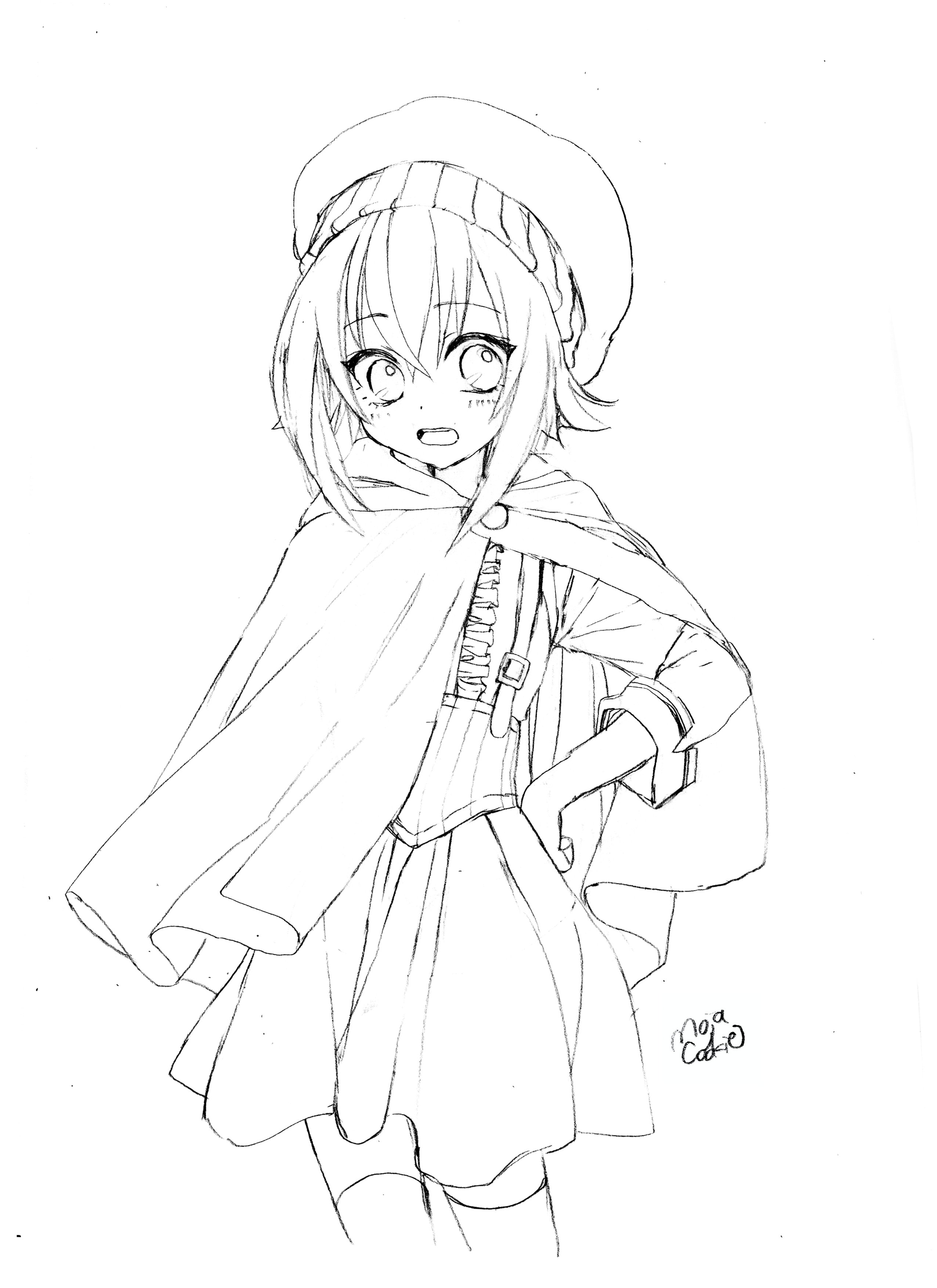 もじゃクッキー マントを羽織った女の子を描きたかった 描いた T Co Augvbzs8ib Twitter