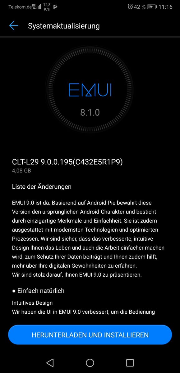 AndreaBarbaini's tweet image. Miracolo! Finalmente #AndroidP ufficiale per il mio #HuaweiP20Pro