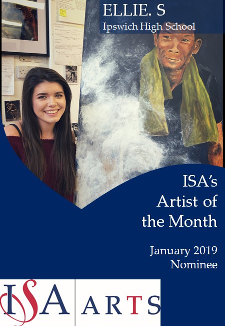RT to vote for Ellie. S <a href="/IpswichHigh/">Ipswich High School</a> for the #ISAArtistofthemonth 
Ellie exhibited a series of large black canvas paintings and photographs from her World Challenge trip to Cambodia at the Anna Airy Award Show at the University of Suffolk.