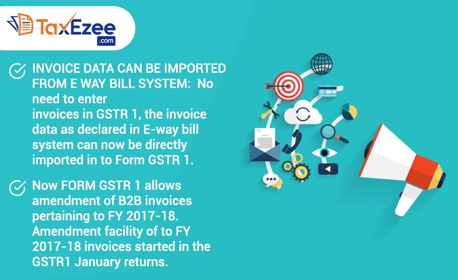 tax_ezee's tweet photo. Now FORM GSTR 1 allows amendment of B2B invoices pertaining to FY 2017-18. Amendment facility of
to FY 2017-18 invoices started in the GSTR1 January returns.
#TaxEzee #GST https://t.co/nsEKIJocbz