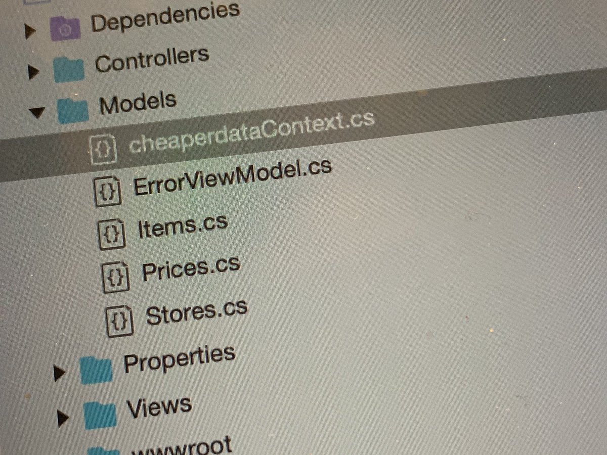 YorkshireTechy's tweet photo. #100DaysofCode day 13 - Well managed to use the DB scaffolder to create my #dbcontext and #models for #mvc #dotnetcore but didn't have too much time last night to do anything else :) still a step forward though :) Couldnt find a way to define a #namespace though... Anyone? https://t.co/qkzoSmq838