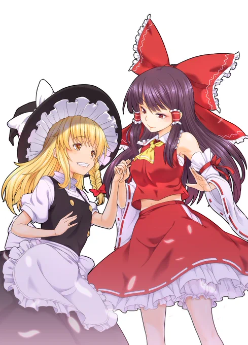 レイマリぎりぎり1月中に完成なんとか今年の描き初めの体をよそえるかな? 