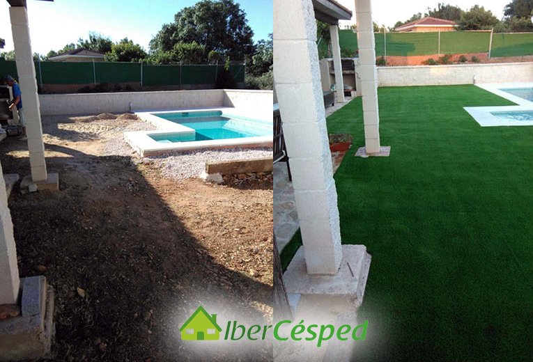 Así puede cambiar de aspecto cualquier jardín con la instalación de nuestro #CéspedArtificial.