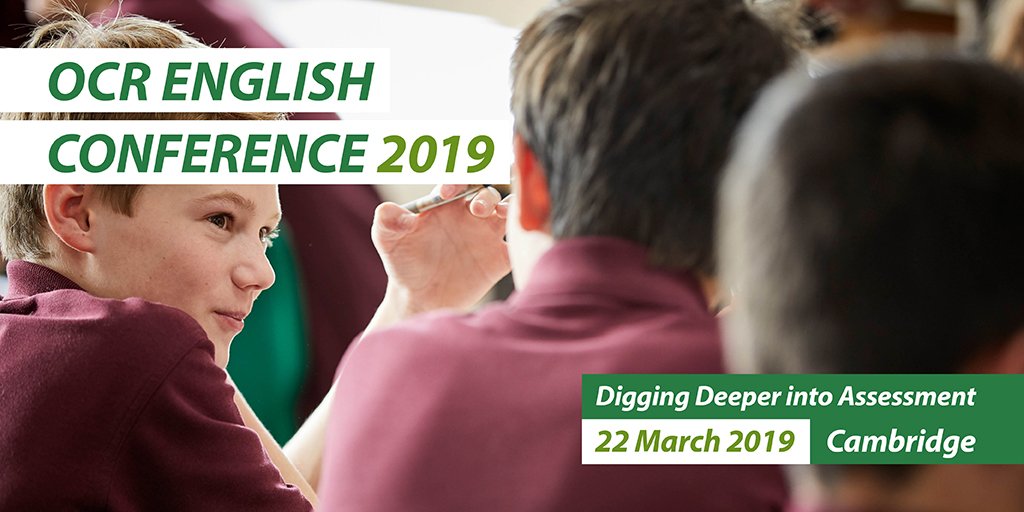 OCR_English's tweet image. #OCR #EnglishConference 2019 takes place in Cambridge on 22 March - book your place now. #CPD #Alevel #GCSE #resources bit.ly/2Dx0Kb5