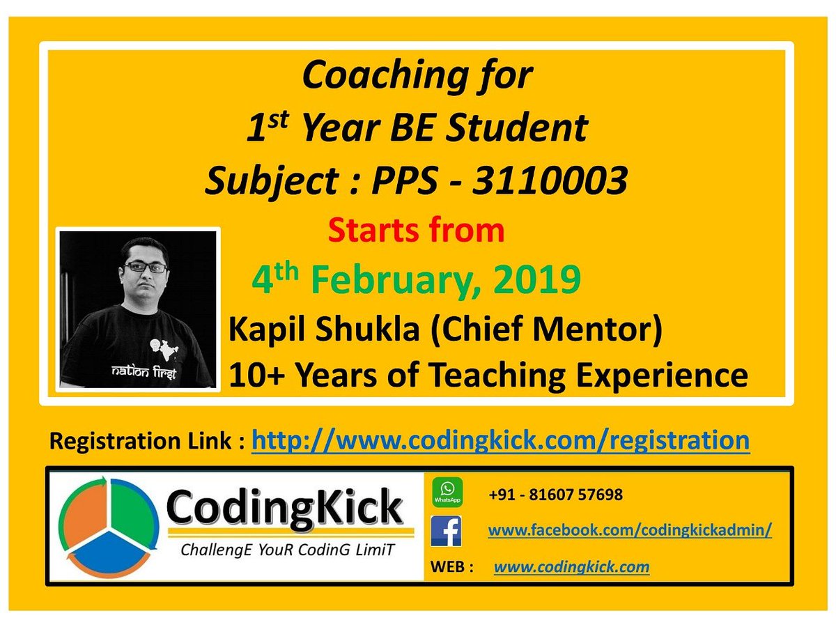 CodingKick's tweet image. #codingkick #pps3110003 #Ahmedabad