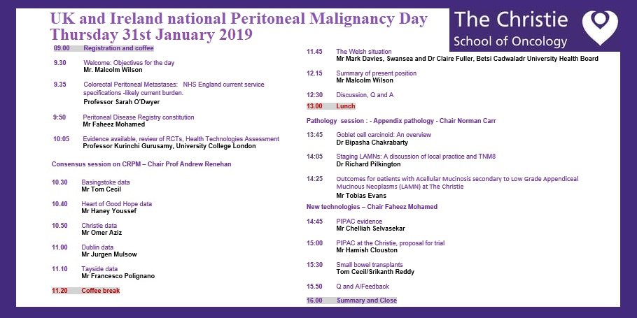 IDEAL-PM Study (@ideal_pm_study) on Twitter photo Looking forward to the UK & Ireland Peritoneal Malignancy Day on Thursday, reviewing the delivery of peritoneal malignancy services across the UK & Ireland.
The <a href="/IDEAL_PM_Study/">IDEAL-PM Study</a> team will see you there <a href="/TheChristieNHS/">The Christie NHS</a>
<a href="/FaheezM/">Faheez Mohamed</a> <a href="/EBH_UCL/">Kurinchi Gurusamy</a> <a href="/TomCecilMD/">Tom Cecil</a> <a href="/CRSelvasekar/">CR Selvasekar</a> <a href="/azizosurgeon/">Omer Aziz</a> Looking forward to the UK & Ireland Peritoneal Malignancy Day on Thursday, reviewing the delivery of peritoneal malignancy services across the UK & Ireland.
The <a href="/IDEAL_PM_Study/">IDEAL-PM Study</a> team will see you there <a href="/TheChristieNHS/">The Christie NHS</a>
<a href="/FaheezM/">Faheez Mohamed</a> <a href="/EBH_UCL/">Kurinchi Gurusamy</a> <a href="/TomCecilMD/">Tom Cecil</a> <a href="/CRSelvasekar/">CR Selvasekar</a> <a href="/azizosurgeon/">Omer Aziz</a>