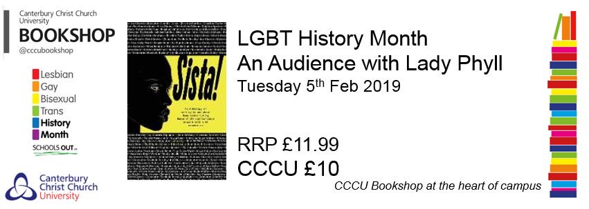 cccubookshop's tweet photo. Hey Sista! Looking forward to next week's audience with @MsLadyPhyll @john_r_gordon  @CCCU_equality #LGBTHistoryMonth @CanterburyCCUni https://t.co/A87rYm1ubH https://t.co/xyLmrdXSXE
