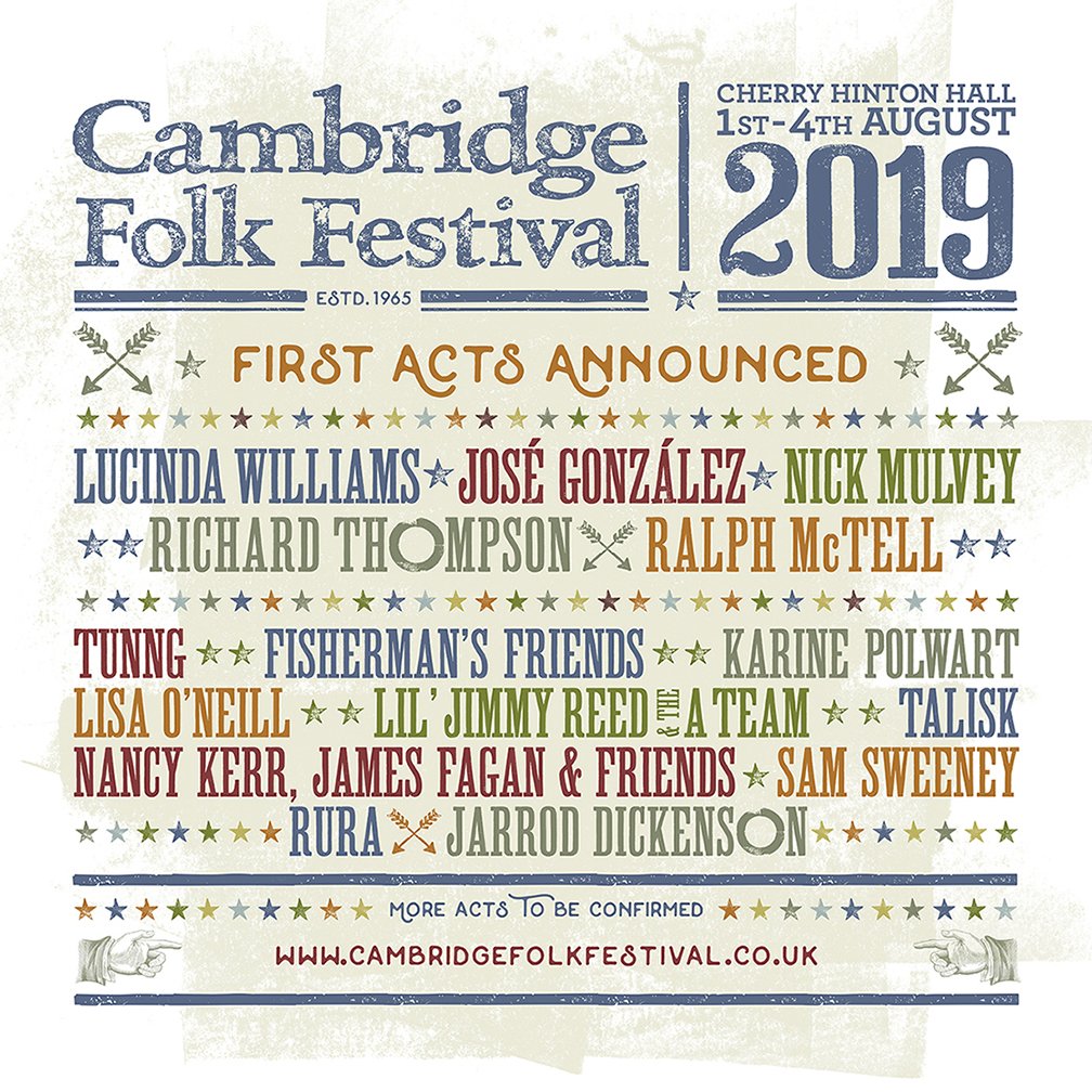 CamFolkFest's tweet photo. Have you seen our 2019 line up yet... if not take a ganders here plus more artists still to be announced in the coming weeks... https://t.co/TwjSp0j6Ao #2019LineUp #CamFolkFest19 https://t.co/0VHSeLw8BL