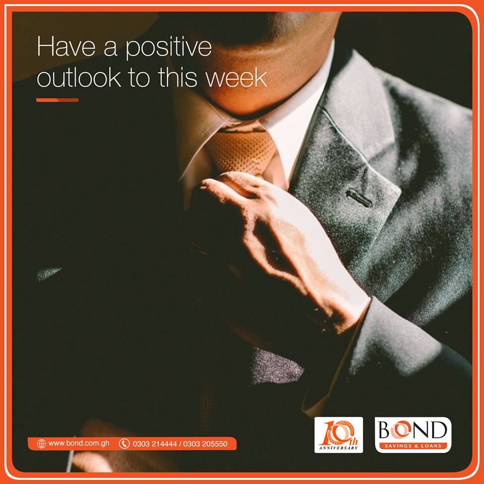 BONDghana's tweet photo. POSITIVE ATTITUDE
You have a greater chance of accomplishing more and overcoming obstacles when you have a positive outlook on situations.
Wishing you all a productive week. https://t.co/yaqwqLsuCi