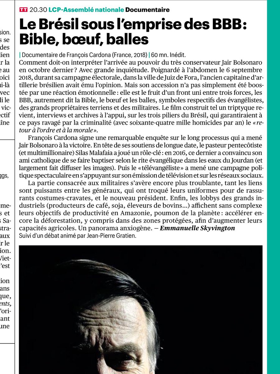 Une « enquête remarquable » demain soir sur <a href="/LCP/">LCP</a>  - pour comprendre ce qui se passe au #Bresil - #BabelDoc <a href="/GuilaineChenu/">Guilaine Chenu</a>