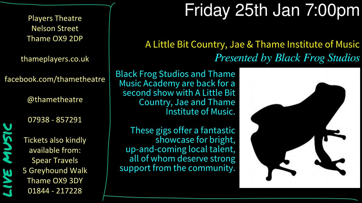 Live music, local artistes. Well, that's Friday night sorted in #Thame then.