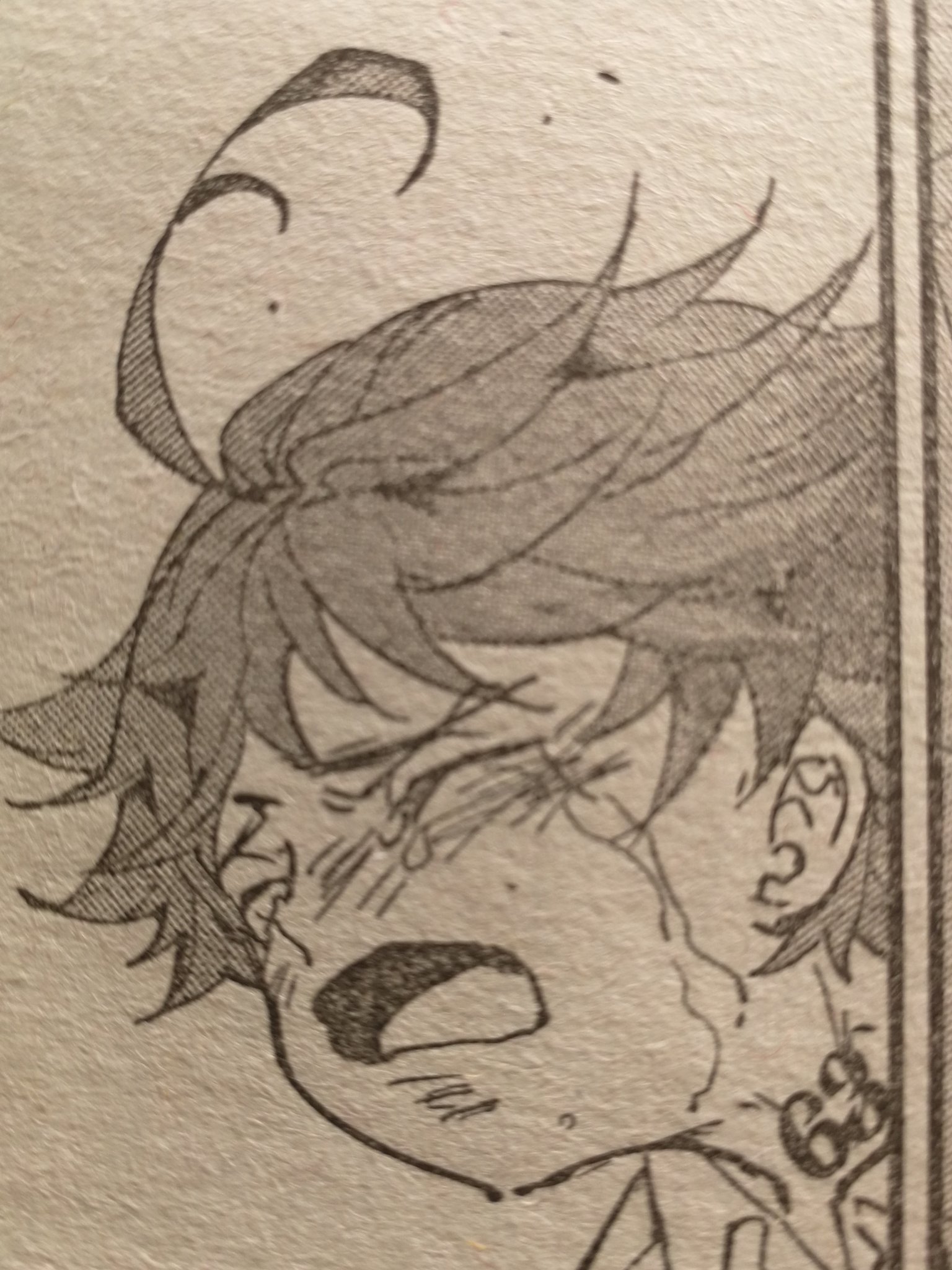 ボトマー うーん エマの左耳って切り落としてなかったですっけ このあとハウスに置いてきたっていってますし どっちなんだろう 約束のネバーランド Wj08 エマの左耳 T Co Qlh6erzdwo Twitter